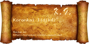 Koronkai Ildikó névjegykártya