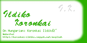 ildiko koronkai business card